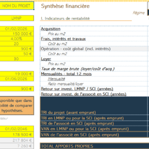 modèle financier basique lmnp/sci
